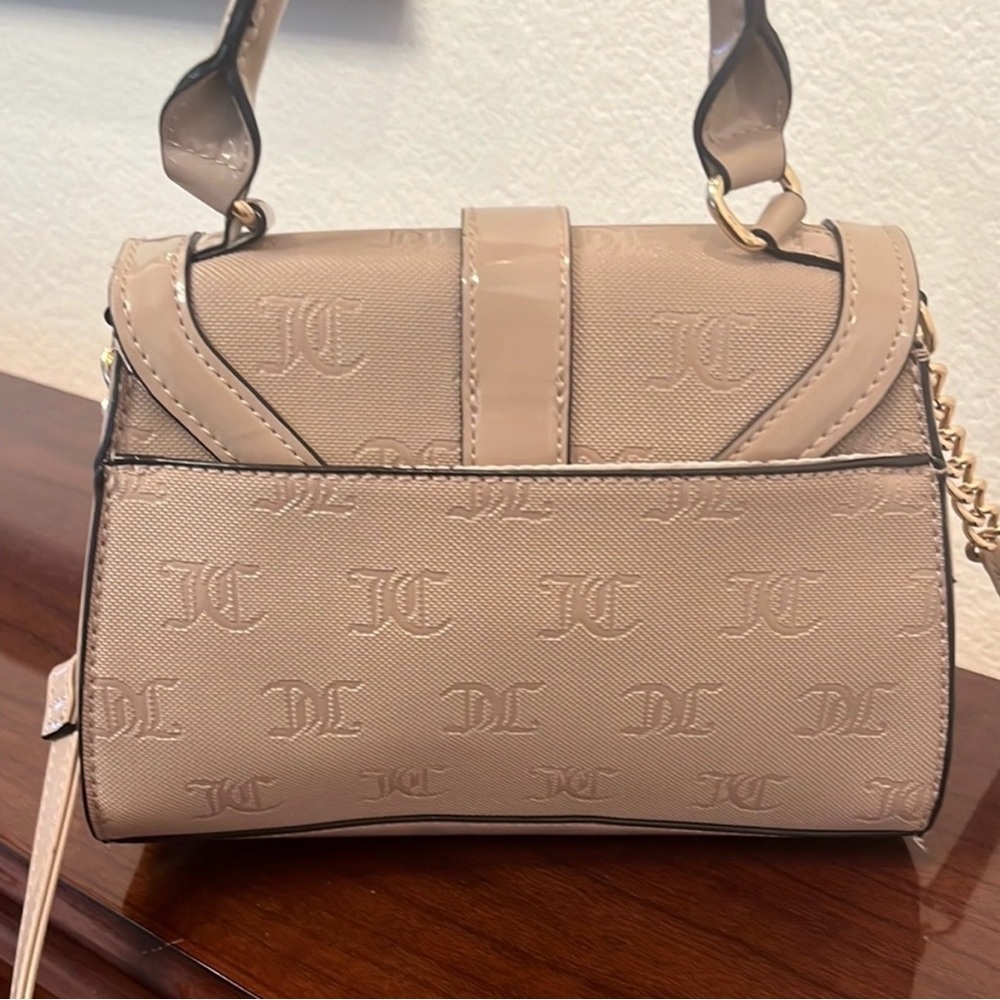 Juicy Couture Cafe Au Lait Monogram Mini Satchel + Crossbody Purse Bag Neutral - Picture 10 of 14